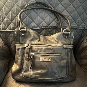 Tignanello Leather Grey shoulder purse